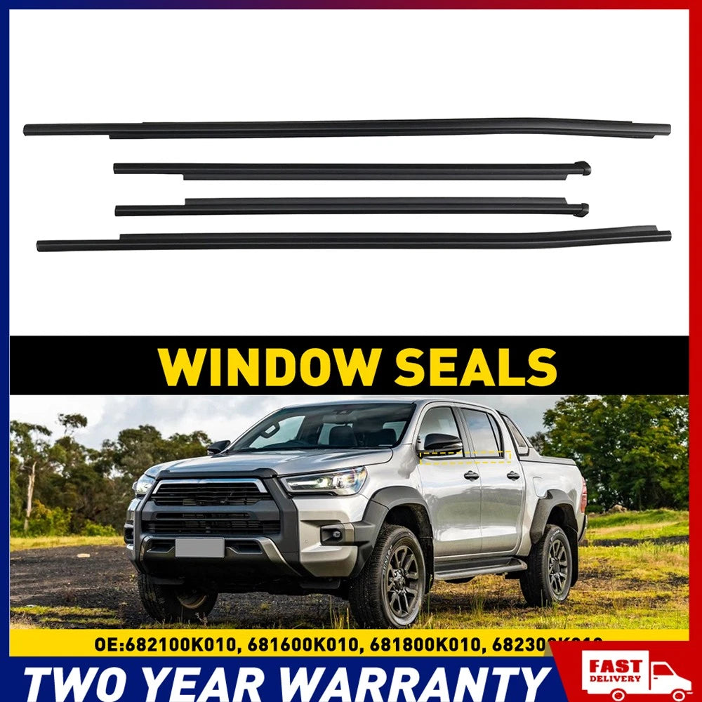 Window Seals Weather Strip for 4 Door 2015-2023 Toyota Hilux UTE Double Cab