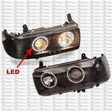 Load image into Gallery viewer, BLACK Angel Eye Projector HeadLights LED For Toyota Landcruiser 80 Series 90-98