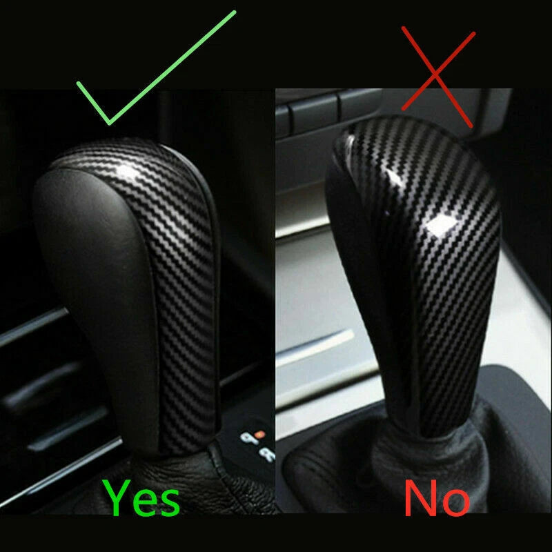Carbon Fiber Look Gear Shift Knob Trim Cover For BMW 5 6 Series E60 E63 X3 X5 ST