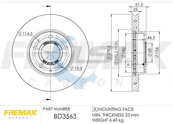 Front Brake Disc Rotors and Ceramic Brake Pads for Mazda 3 BM BN 13-19 280mm