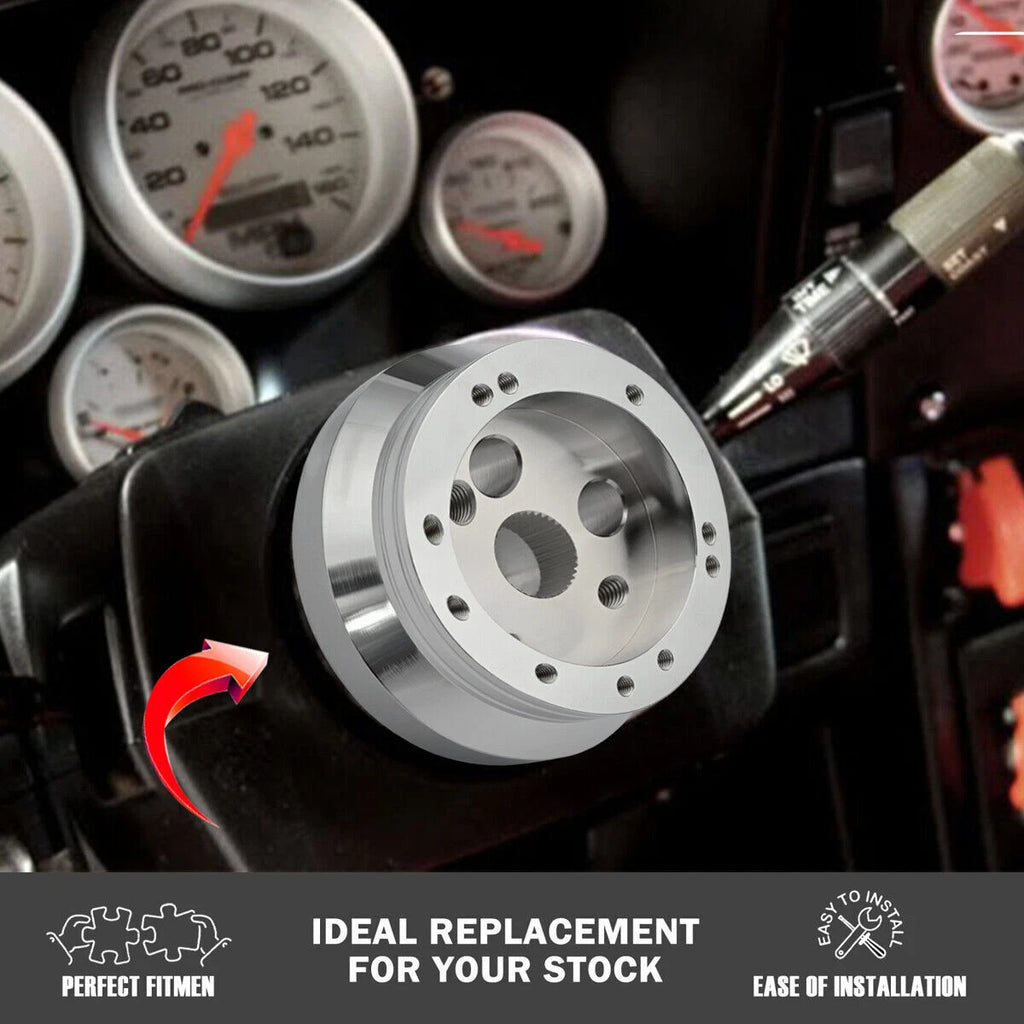5 & 6 Hole Steering Wheel Polished Short Hub Adapter Kit For Ididit for GM Chevy