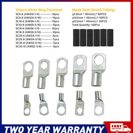 240x Battery Copper Cable Lugs Crimp Ring Terminals Connectors Electrical Wire