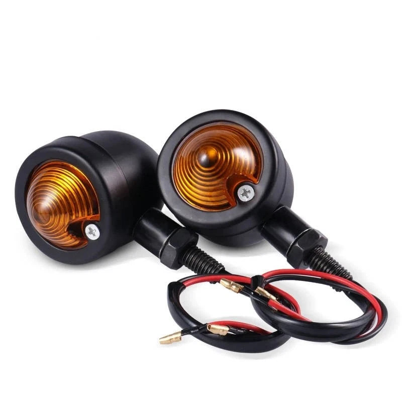 4 Black Motorcycle Turn Signal Light Indicator Lamp For Harley Chopper Bobber ST