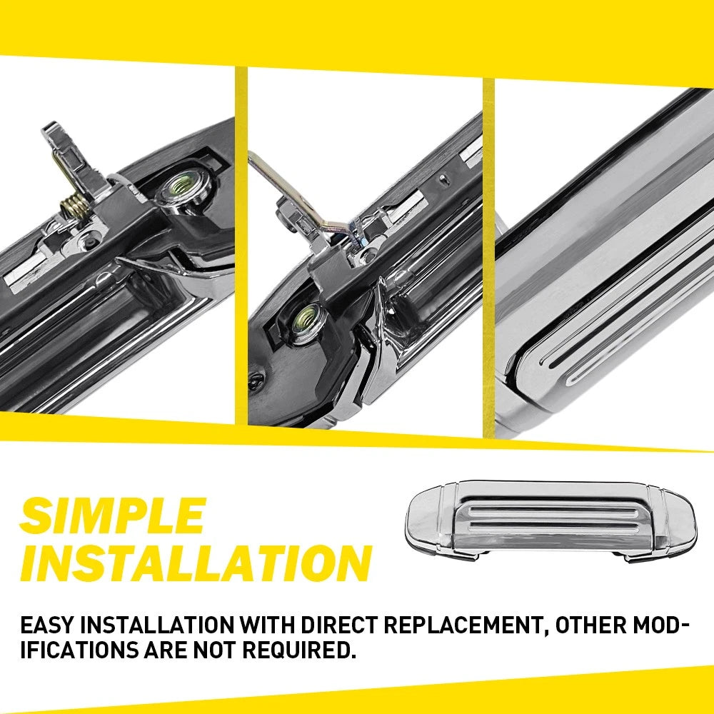 4PCS Fits Mitsubishi Pajero NH/NJ/NK/NL Set Chrome Outer Front Rear Door Handle