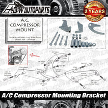 Load image into Gallery viewer, A/C AC Compressor Sanden 508 &amp; Mounting Bracket For Small Block Chevy/Ford/GM AU