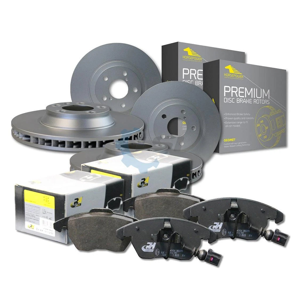 Front Cross Drilled Discs + Brake Pads + Sensor for Audi SQ5 8R 14-17 380mm