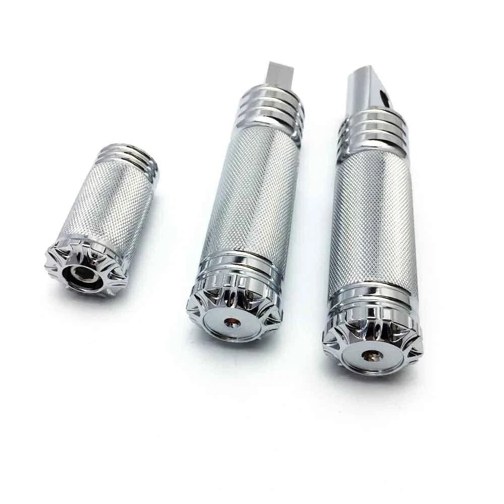Chrome CNC motorcycle 1 inch foot pegs with shifter peg for Harley Sportster XL883 1200