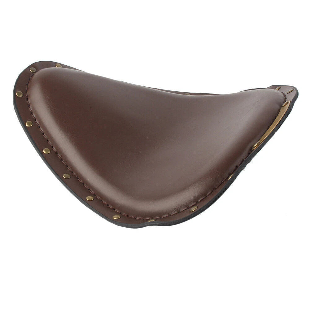 Brown Soft PU Motorcycle Spring Solo Seat For Harley Sportster Iron XL 883 1200