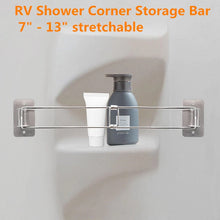 Load image into Gallery viewer, Camper RV Shower Corner Storage Bar Adjustable for Trailers Campers Bathroom ST
