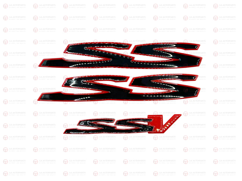 Red Gloss Black SS SSV Set Badge Emblem Holden Commodore VE VF SS 3PCS