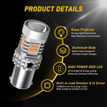Load image into Gallery viewer, 2pcs/Amber 1156PY BAU15S PY21W LED Tail 26SMD Car Turn Reverse Brake Signal Bulb