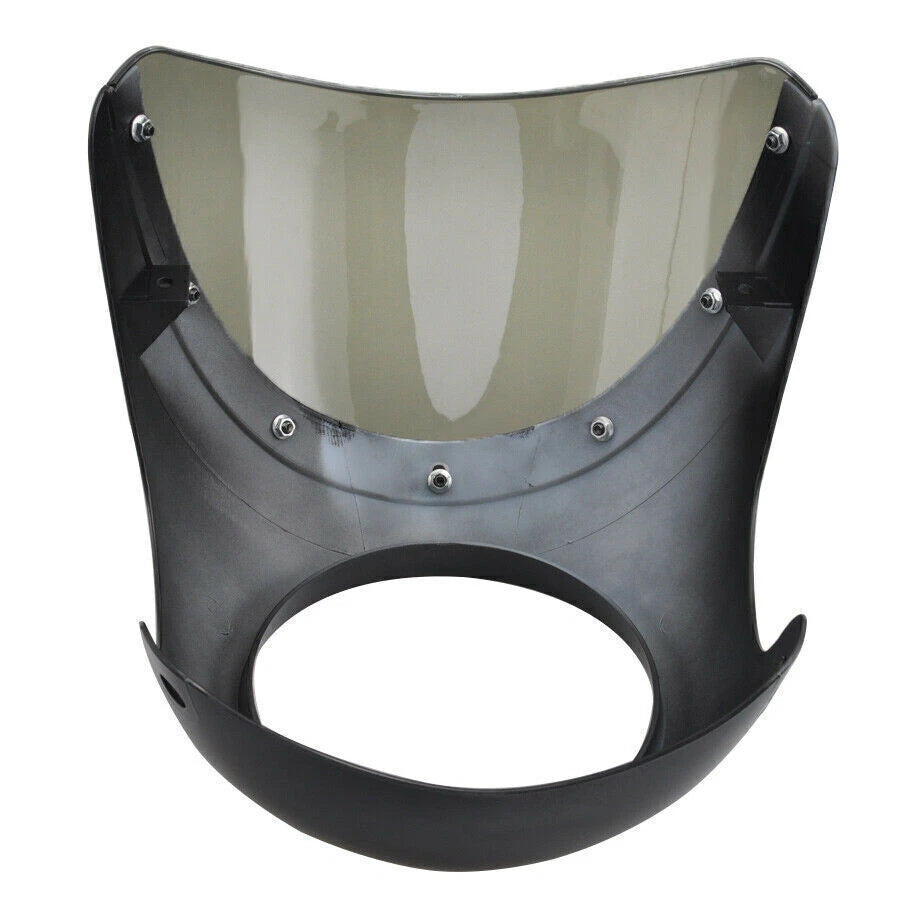7'' Motorcycle Headlight Cafe Racer Handlebar Fairing Windshield Universal ABS