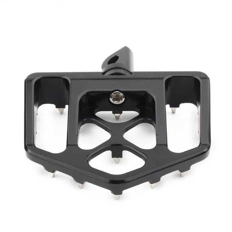 Black MX Wide Fat Floorboards Footrests Pedals For Harley Touring Softail Dyna