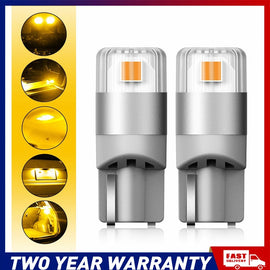 2/4/8X T10 W5W LED Bulbs Amber/Orange Globes Side Wedge Bulb Indicator Signal A