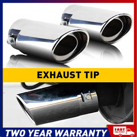 2x Stainless Steel Exhaust Trim Tip Muffler Chrome Tail Universal Car Stright