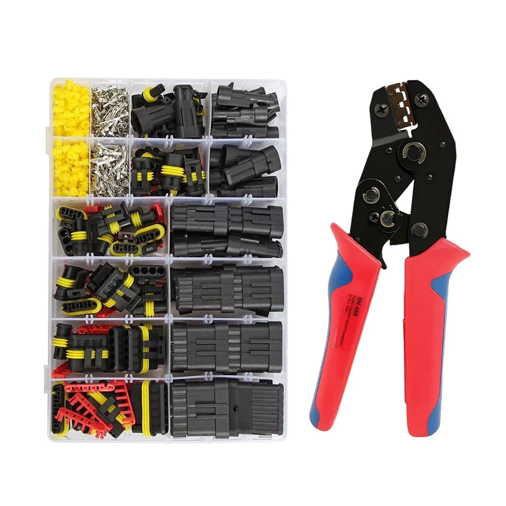 708x Automotive Waterproof Car Auto Electrical Wire Connector Plug 1-6 Pin Kit