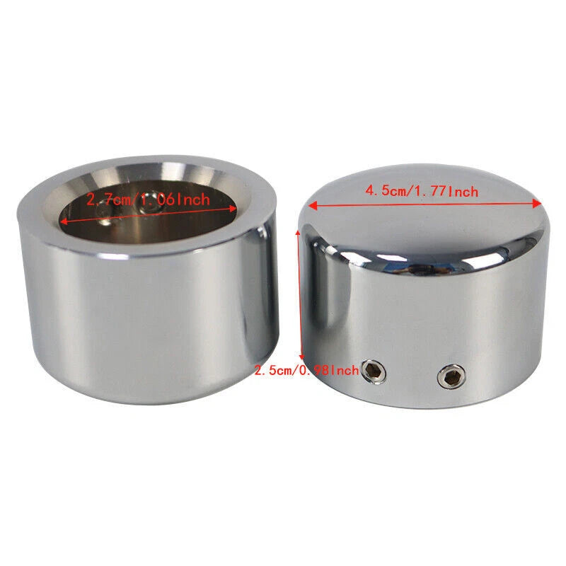 Chrome Front Axle Nut Covers Cap Kit For Harley Sportster 883 1200 Road King ST
