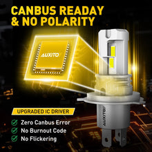 Load image into Gallery viewer, AUXITO Pair H4 Headlight Globe Light LED 6500K High Low Beam Bulbs Kits Xenon AU