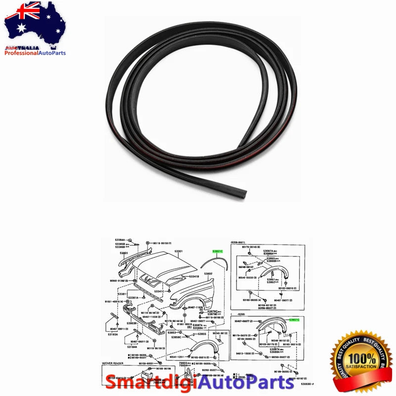 4X FLARE RUBBER SEAL Kit For TOYOTA LANDCRUISER 80 SERIES FJ80 HDJ80 HZJ80 FZJ80