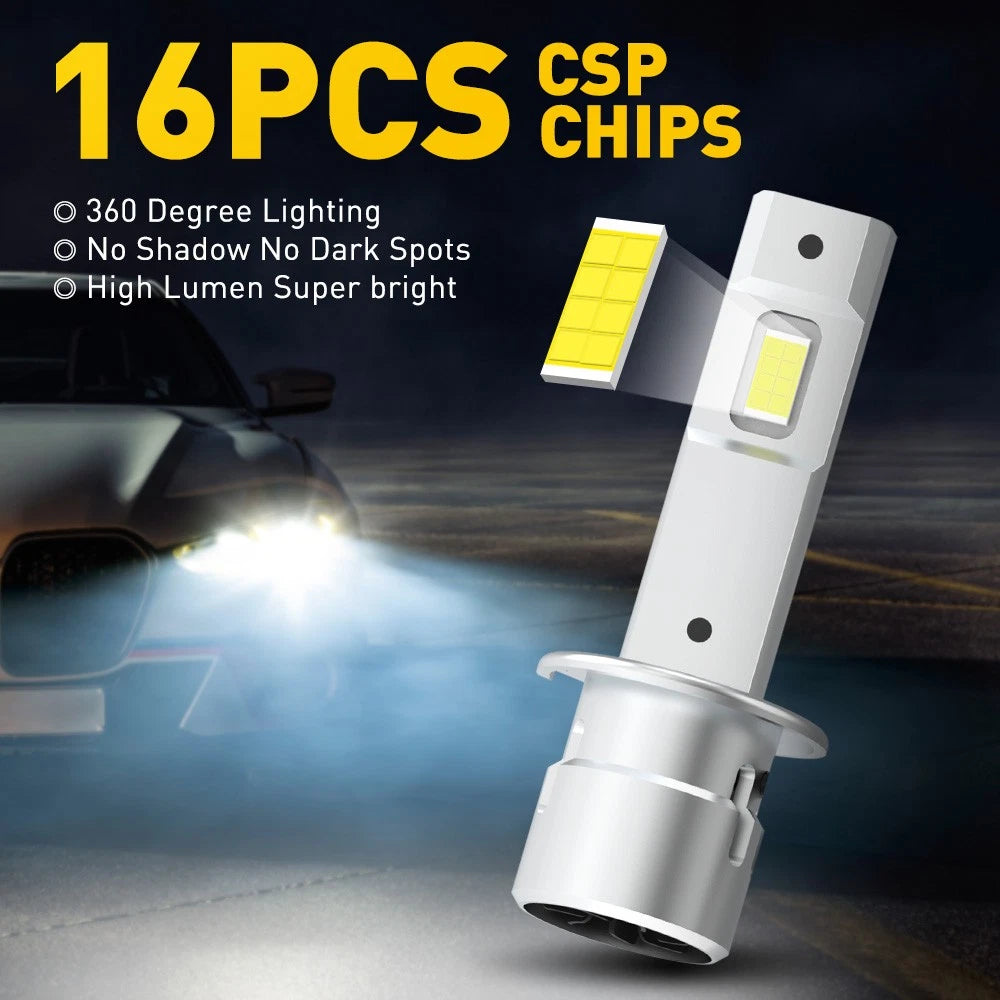 2PCS AUXITO H1 LED Headlight Globes Bulb Kit High/Low Beam 22000LM 6500K White