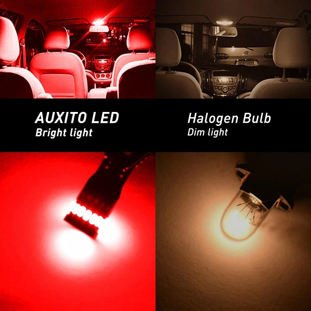 2x T10 194 168 24SMD 3014 LED Car Tail Wedge Side Parking RED Light Globe AU AU