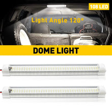 Load image into Gallery viewer, 2x Roof Interior Ceiling Light Dimmable 12V 24V Led Cool RV Natural White 108SMD