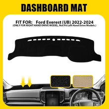 Load image into Gallery viewer, Black Dash Mat Dashboard Sun Cover Dashmat For Ford Everest (UB) 2022-2024 A