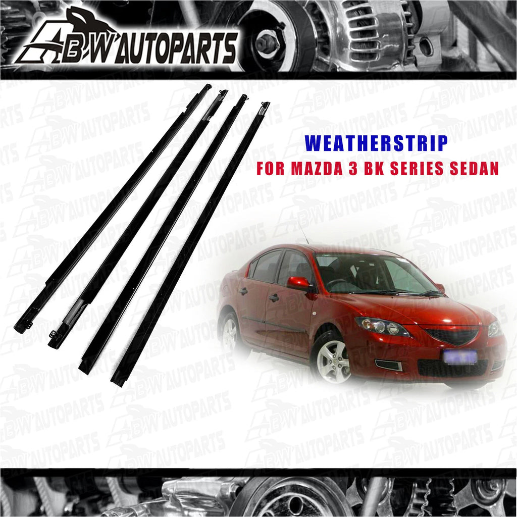 For Mazda 3 BK Sedan Double Cab 4x Outer Door Weather Window Rubber Seal