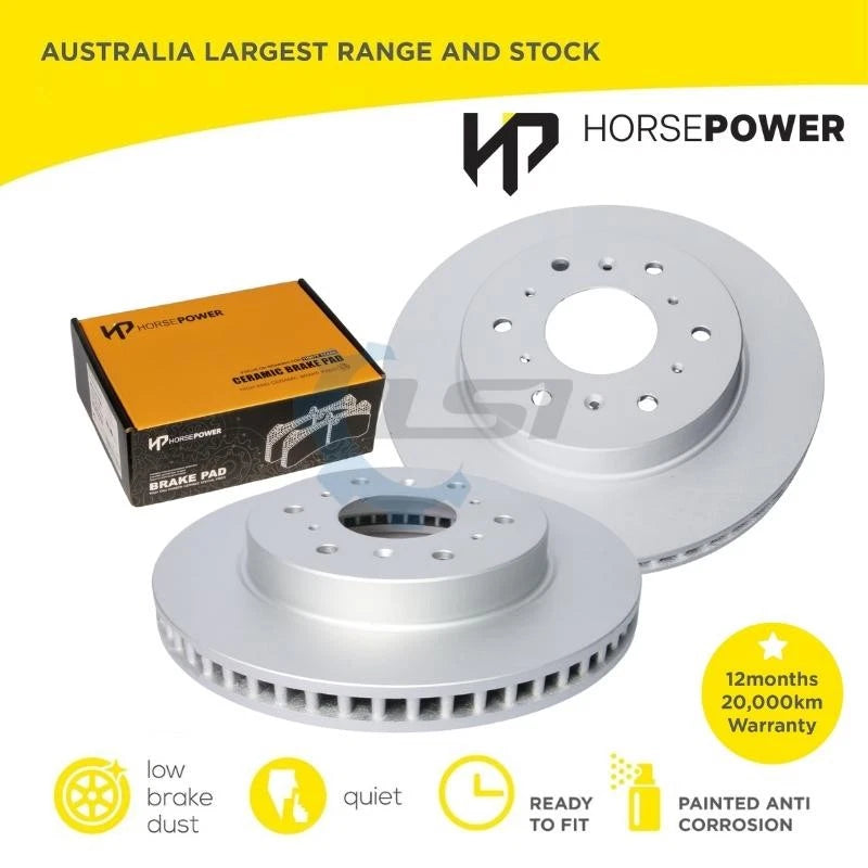 Front Horsepower Disc Rotors and Ceramic Brake Pads for Haval H9 2.0 10/2015-on