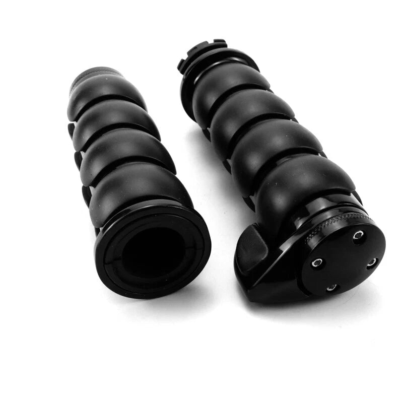 1" Black Handlebar Hand Bar Grips For Harley Sportster Road King Electra Glide S