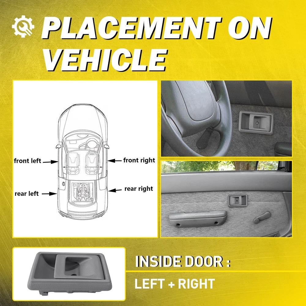 PAIR Grey Inner Door Handle FITS For Toyota Landcruiser 75 78 79 Series RH LH