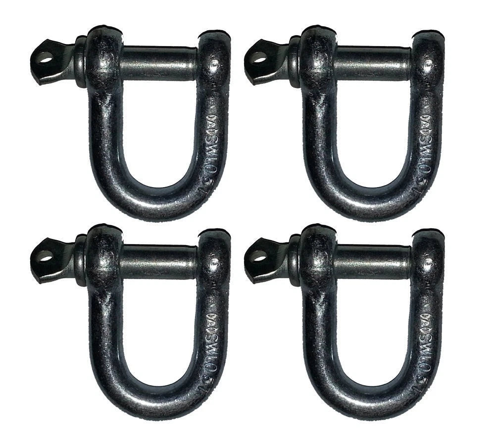 8mm Zinc Coated Dee D-Shackles Pin Shackles SWL0.33T Marine Boat Trailer SET 4