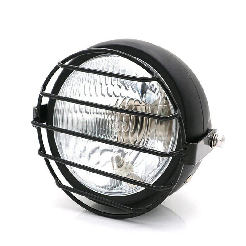 6.5'' Black Headlight Mesh Grill Retro Guard Motorcycle Headlamp Light Cover ST