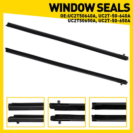 2*Weather strip Window Seals For Mazda BT50 2012-2019 Two-Door version only