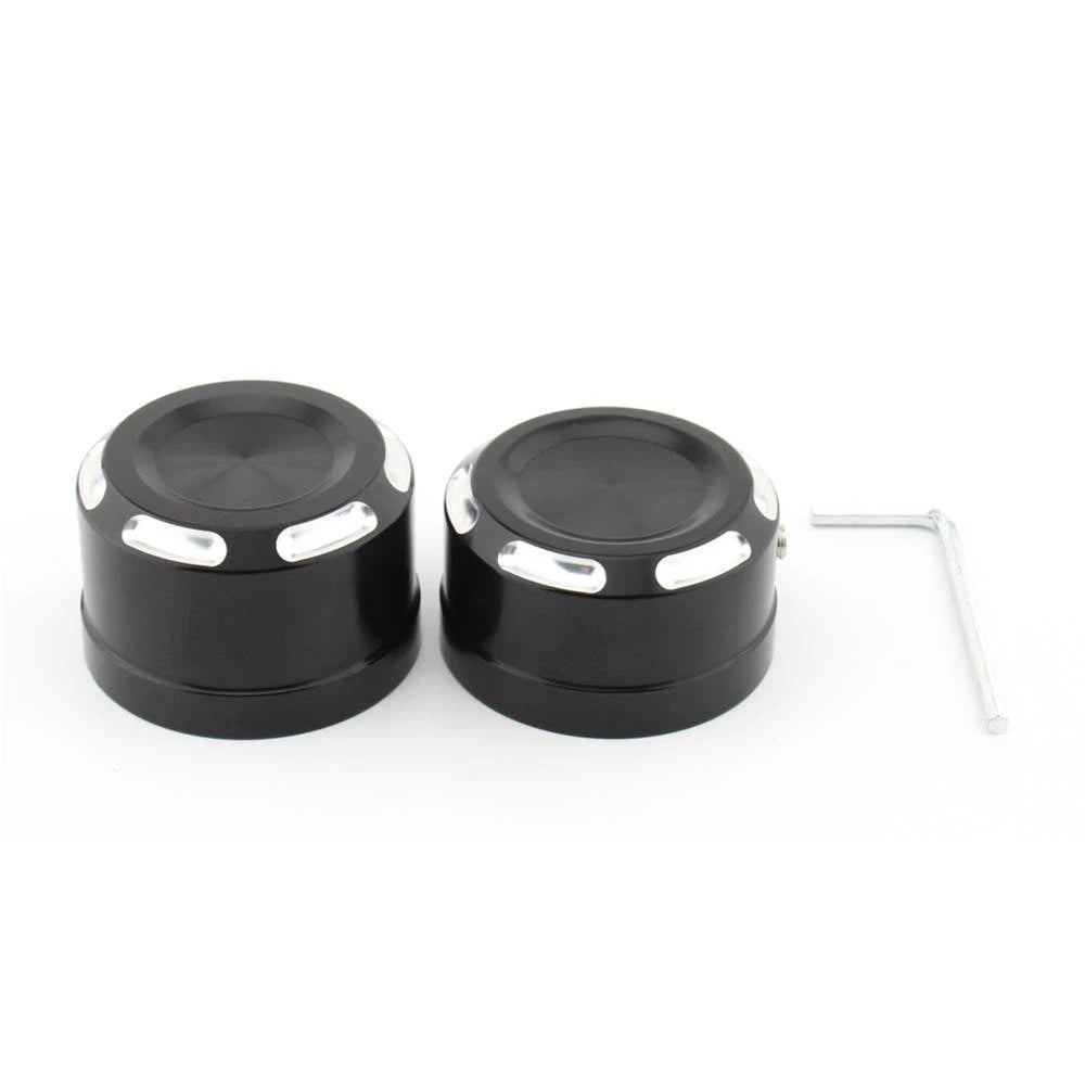 Pair Aluminum Rear Axle Bolt Nut Cap Cover For Harley Softail Fat Boy 2018+2023