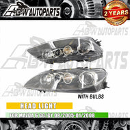 Front Headlights Pair with Bulbs for Mazda 6 GG/GY 08/2005–01/2008