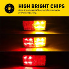 Load image into Gallery viewer, 12X Red Amber 8 LED Clearance Lights Side Marker Lamp Trailer Truck Caravan RV