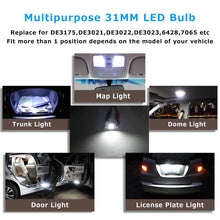 Load image into Gallery viewer, AUXITO 31MM Festoon Interior LED Car Light Plate Number Bulb Globe Xenon White