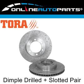 Front Slotted & Drilled Brake Disc Rotor Set for Hilux GGN25 KUN26 08~16 w/ VSC