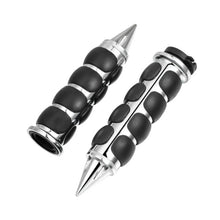Load image into Gallery viewer, Motorcycle 1" Spike Hand Grips Handlebar Throttle Black Chrome Fit For Harley ST