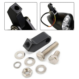 Black Bottom-Mount Headlight Mounting Block Bracket For Harley Bobber Sportster