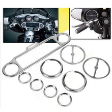 Load image into Gallery viewer, 9 x Chrome Stereo Accent Speedometer Speaker Trim Ring Set for Harley Touring ST