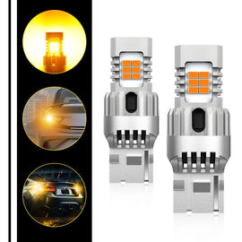 AUXITO T20 7443 7440 50W LED AMBER TURN SIGNAL ERROR INDICATOR FREE BULBS GLOBE