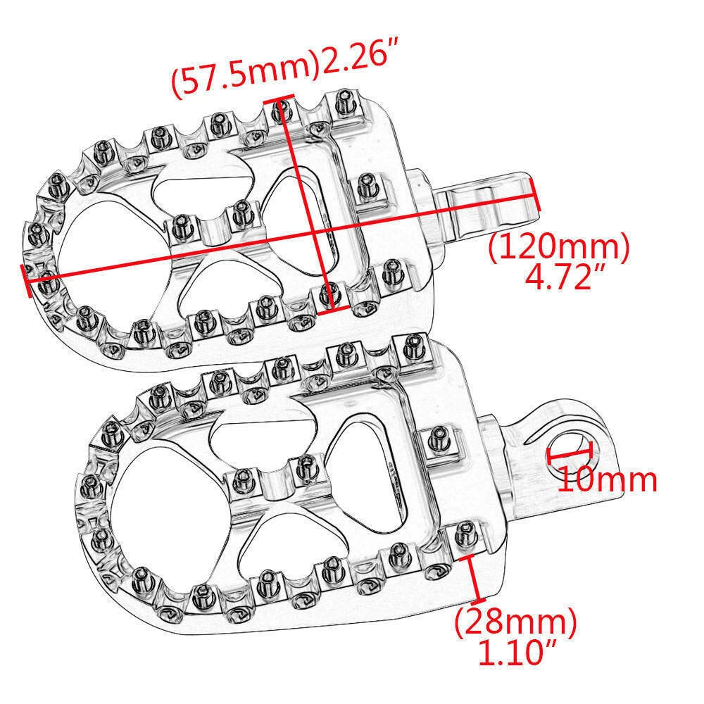 MX Style Black Foot Peg Footrest Fit For Harley Sportster Touring Softail Dyna S