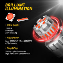 Load image into Gallery viewer, 2X T20 7443 7440 WHITE RED LED BRAKE STOP TAIL LIGHT BULBS GLOBE BRIGHT 12V AU