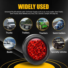 Load image into Gallery viewer, 4X Round Red Amber Indicator LED Tail Trailer Lights Ute Caravan Truck Stop 30V