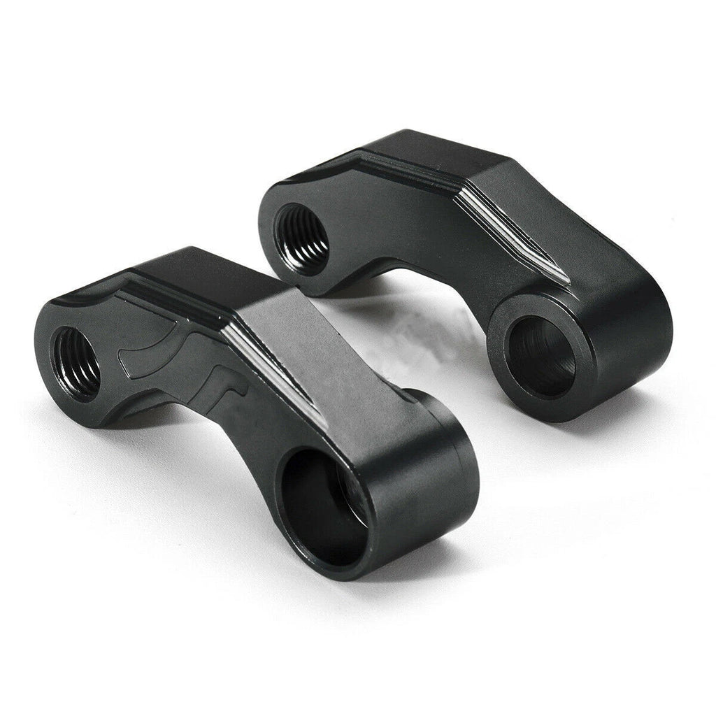 Black CNC Aluminum Alloy 10mm Motorcycle Mirror Mount Riser Extender Adaptor ST