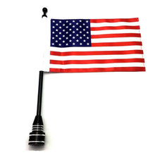 Load image into Gallery viewer, Rear Luggage Rack Mount American Flag with Black Pole Universal for Harley ST