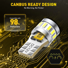 Load image into Gallery viewer, 2X AUXITO CANBUS FREE T10 LED Wedge Parker License Plate Light Globes Interior
