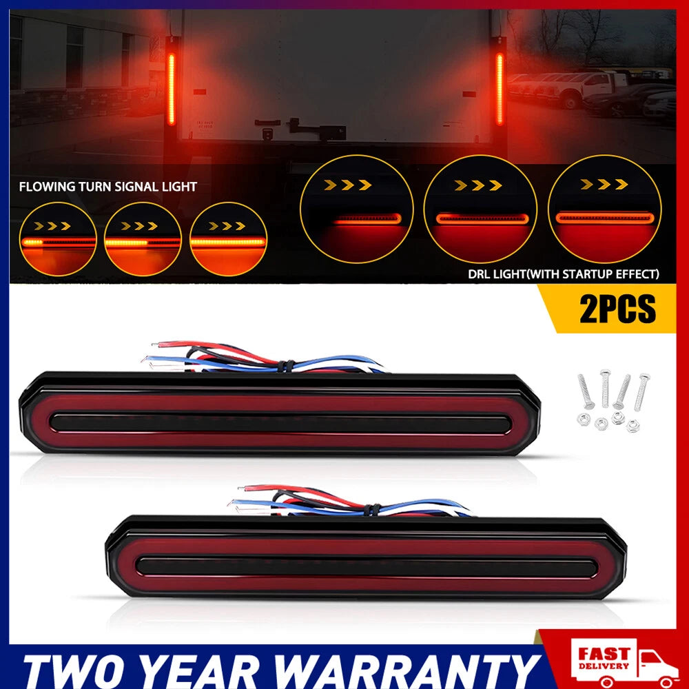 2X 87 LED Tail Lights Sequential Indicator Trailer Ute Caravan Truck Stop IP67